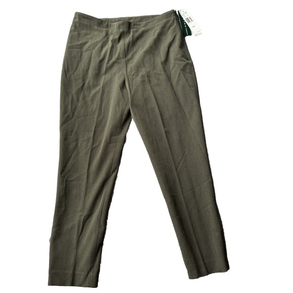 Lauren Ralph Lauren Pants - Lauren Ralph Lauren Pants Sz 12P Petite Olive Green Straight Leg Slim Stretch